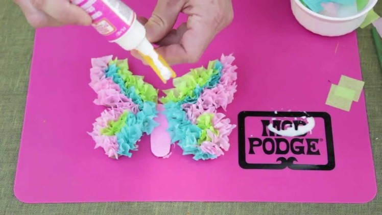 Kids Craft: Tissue Paper Butterflies with Mod Podge Washout
