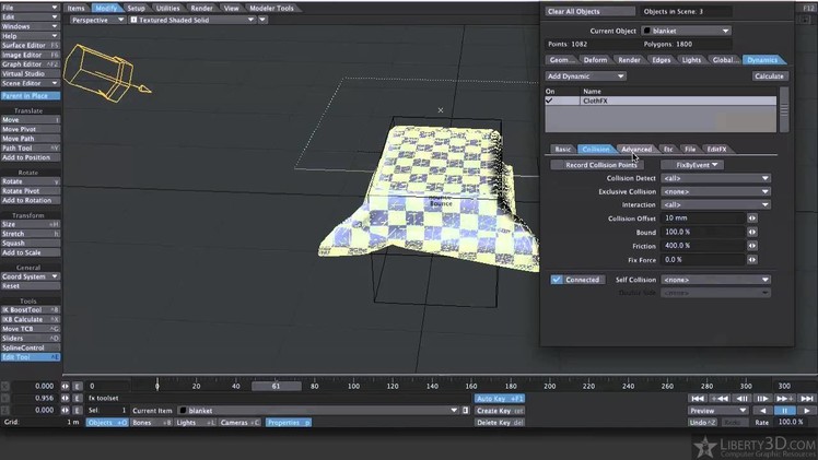 Lightwave Tutorial: Shaping A Blanket with Dynamics