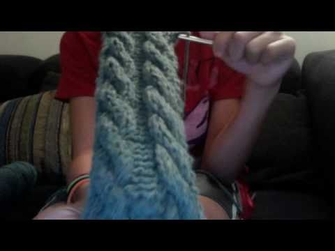 My cable knit scarf so far :)