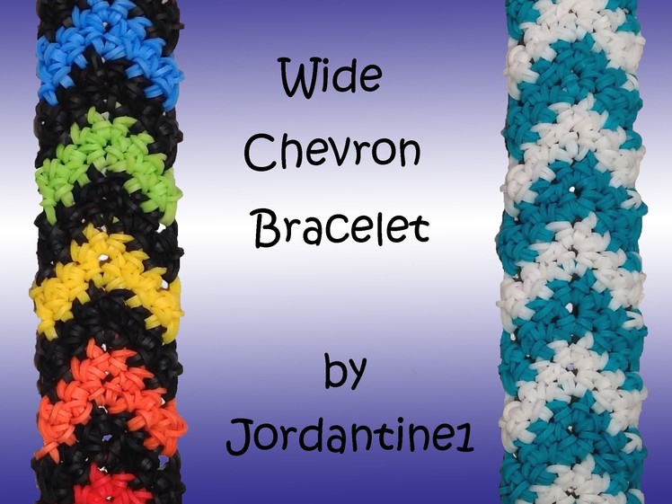 New Wide Chevron Bracelet - Hook Only -  Rubber Band Crochet - Rainbow Loom