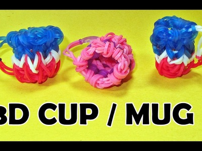 Rainbow Loom Charms: 3D CUP. MUG (DIY Mommy) How To Make