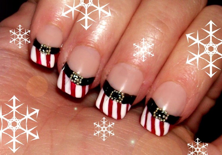 Sexy Santa french style nails