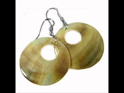 Shell Earrings | Inlayed Shell Earrings | Polished Sea Shells Jewelry