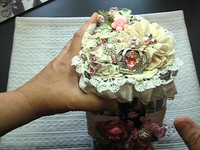 Altered glass jars for storing my paper flowers