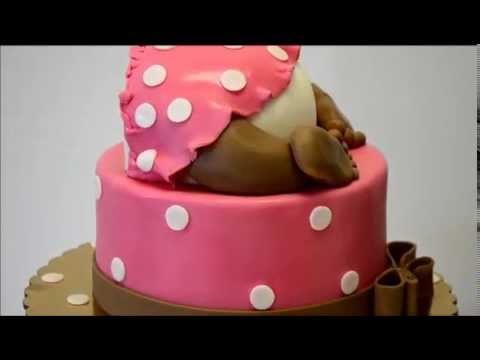 Baby Behind shaped cake - Baby Shower theme cake