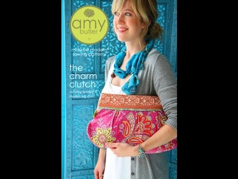 Beginner How To Sew  Amy Butler "The Charm Clutch" Pattern Part 2 (Sewing the Exterior)