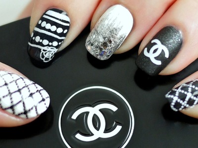 Black & White Chanel Inspired Nail Tutorial (Konad Stamping)