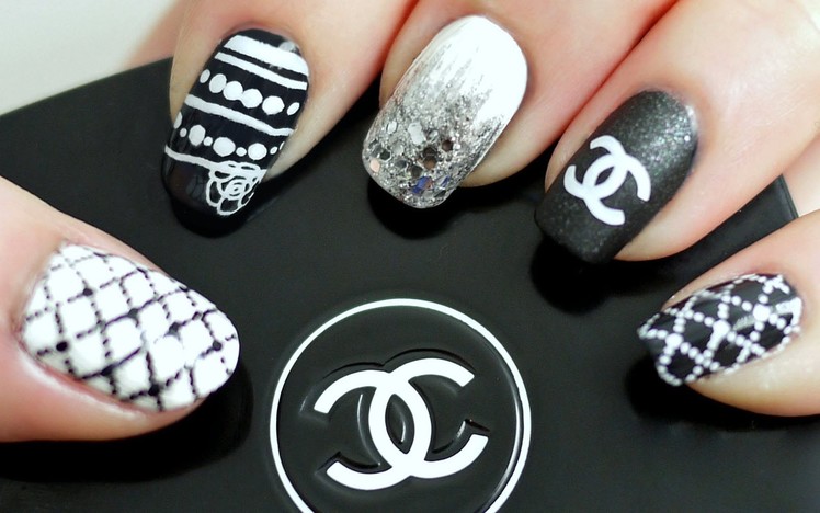 Black & White Chanel Inspired Nail Tutorial (Konad Stamping)