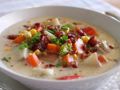 Easy Delicious Chicken Corn Chowder - Great Soup Recipe for Slow Cooker. Crock Pot