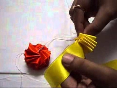 How to make a garland with multicolour satin ribbons