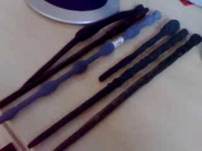 My Harry Potter wands (all home-made) :D