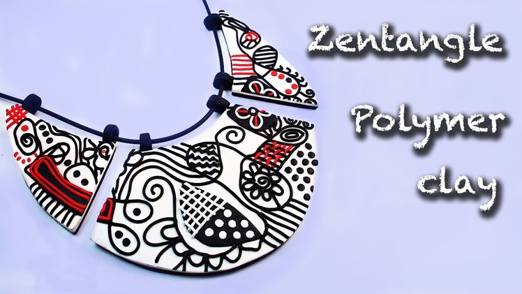 Polymer clay tutorial. How to make a Zentangle necklace.