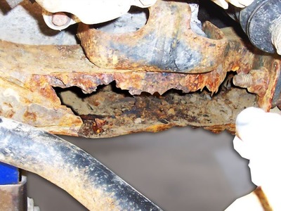 Reasonable DIY rust repair on a vehicle subframe, unibody, or frame.