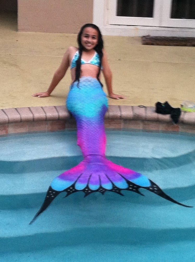 Swimming in a Silicone Mermaid Tail | Purple Rainbow Tails