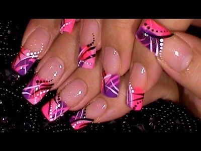Trendy Pink & Purple Nail Art Design Tutorial