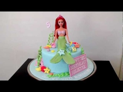 Ariel Mermaid Cake Decorations - how to tutorial on my channel
