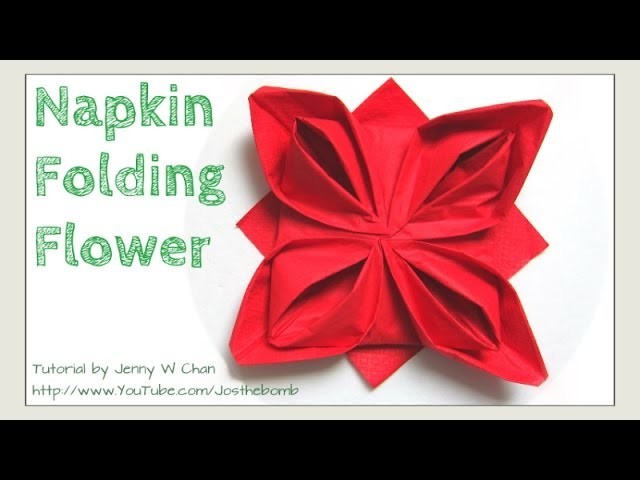 Christmas Table Setting - How to Fold a Rose. Flower - Napkin Folding, Restaurant Table Setting