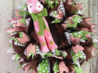 Easter Wreath Tutorial Using Chocolate Deco Paper Mesh and RAZ Bunny by Trendy Tree