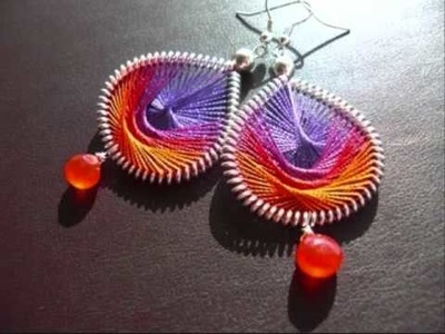 Funky Lobez Tropcal 2011 handmade thread earrings