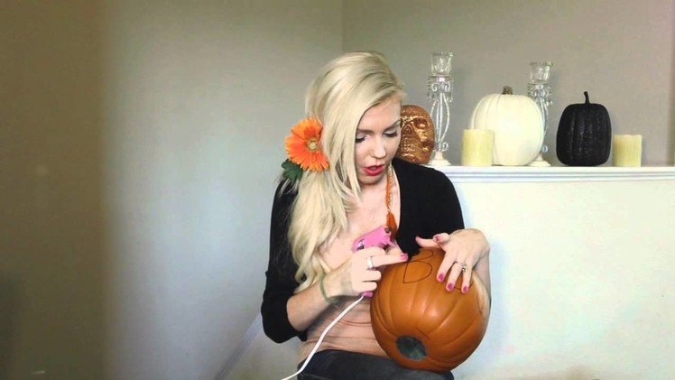 Halloween Tutorial: Shabby Chic "No Carve" Pumpkin