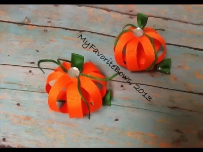 How I make a pumpkin out of ribbon (halloween hair piece)