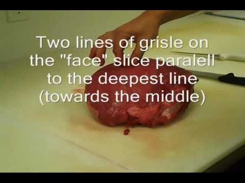 How to cut a Sirloin.Round Tip  (knuckle)