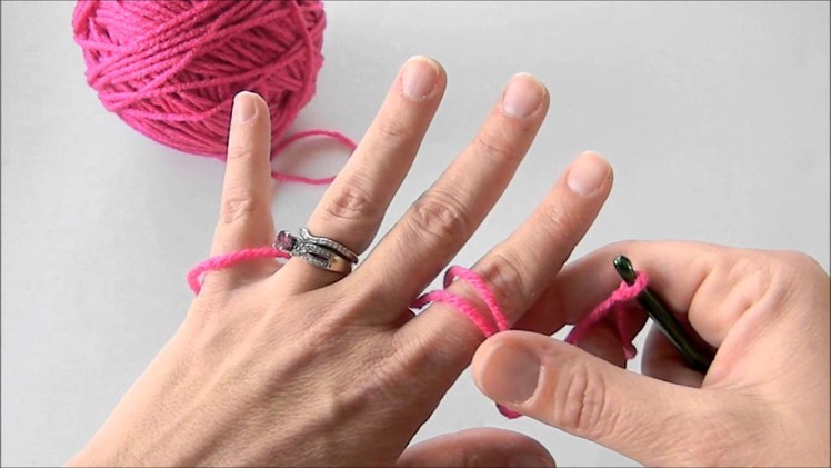 How to hold your yarn to get tension.