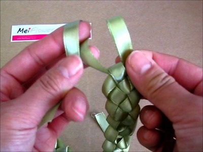 How to Make a Ribbon Wreath for Card Making using Sage Green Satin Ribbon