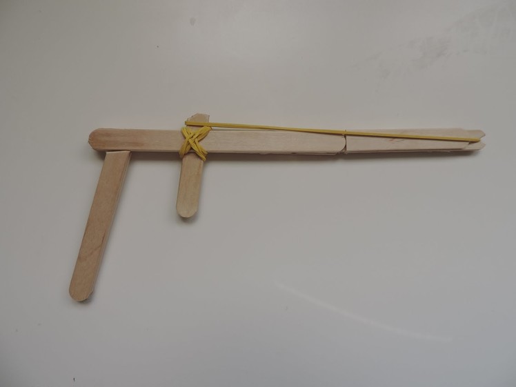 How To Make A Rubber Band Gun Out Of Popsicle Sticks. (Full HD)
