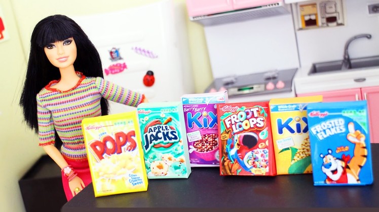 How to Make Realistic Doll cereal boxes - Easy Doll Crafts