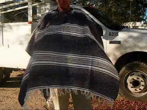 Making a poncho from a horse blanket. wmv