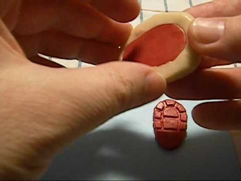Making doll shoe soles using polymer clay