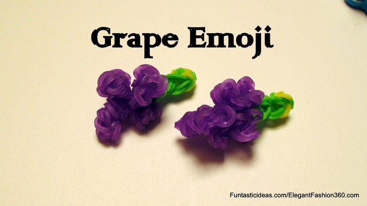 Rainbow Loom Grapes fruit charm - How to -emoji.emoticon