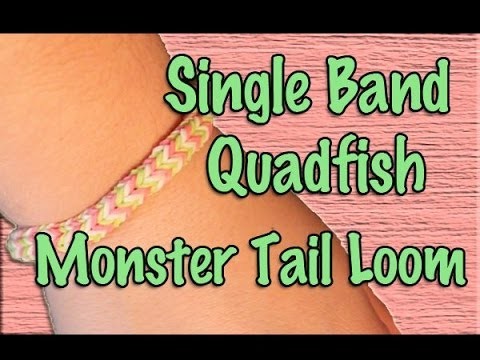Rainbow Loom: Monster Tail Single Band Quadfish Tutorial