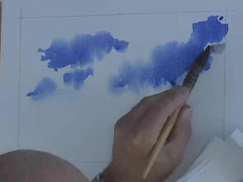 Watercolor Clouds - How to Paint a Breezy Sky