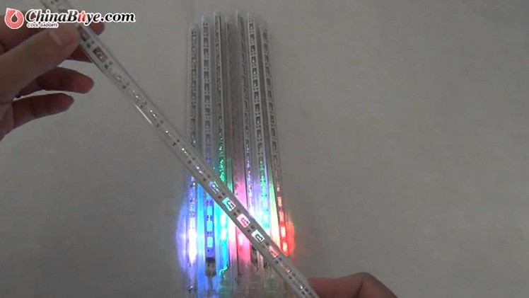 8Pcs 30cm Outdoor LED Light Tube Meteor Shower Rain Tree Decoration - Colorful Light
