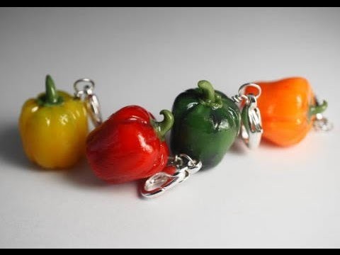 Charm Sized Bell Pepper Tutorial, Polymer Clay Miniature Food