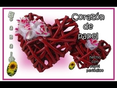 CORAZON DE PAPEL hecho con papel periódico - PAPER HEART made with newspaper
