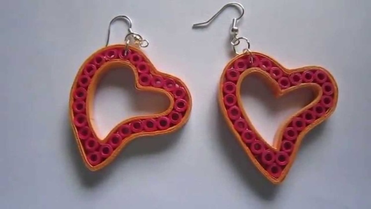 Handmade Jewelry - Paper Quilling Heart Earrings (Not Tutorial)