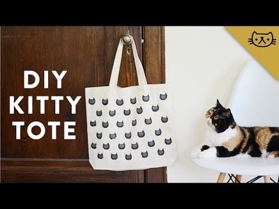 How to Make a Cat Tote Bag Using a Potato Stamp