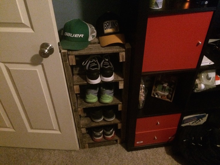 How to make a shoe rack from a pallet