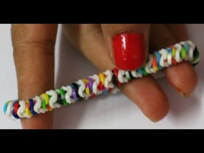 How to Make Tight Knot Robe Bracelet.Rainbow Loom Bracelet Newspaper Look Easy Design