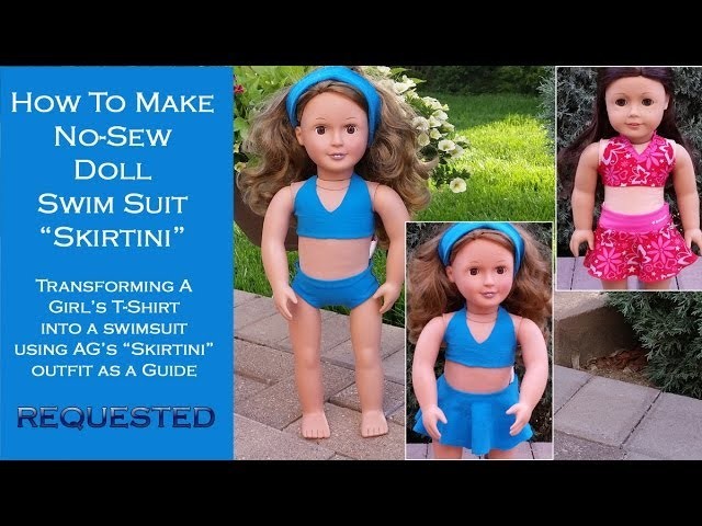 HTM AG Doll No Sew: Swimsuit Skirtini for 18-inch dolls