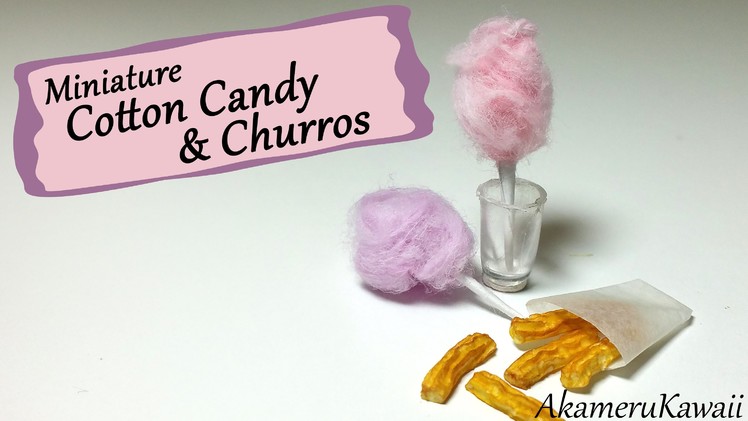 Minature Carnival Food; Cotton Candy & Churros - Polymer clay Tutorial
