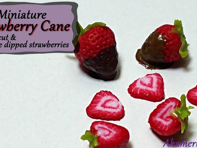 Miniature Strawberry Cane & chocolate dipped berries - Polymer Clay Tutorial