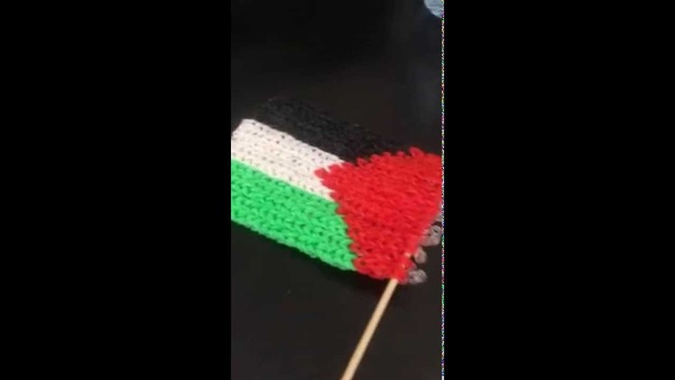 Palestine flag made out of looms bands