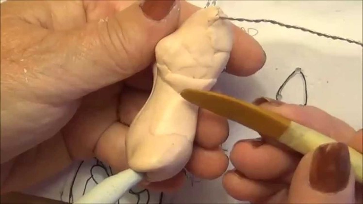 Part 2 adding polymer clay on torso figure for my female doll