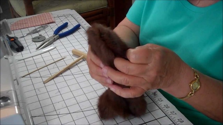 Part 5 Making a  Jointed Fur Teddy Bear - The Legs