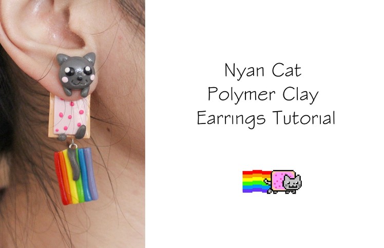 Polymer Clay Earrings Tutorial: Nyan Cat