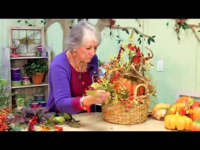 Pumpkin Centerpiece Basket Arrangement, FREE Video!